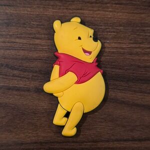 Disney Winnie the Pooh Rubber Refrigerator Magnet Yellow Red Unique Rare 2" x 3"